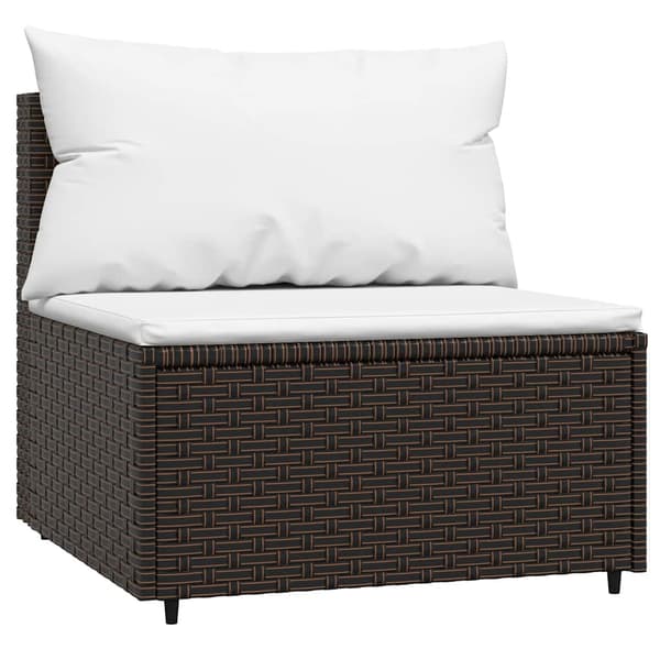 vidaXL 3-delt havemøbelsæt med hynder, brun, polyrattan