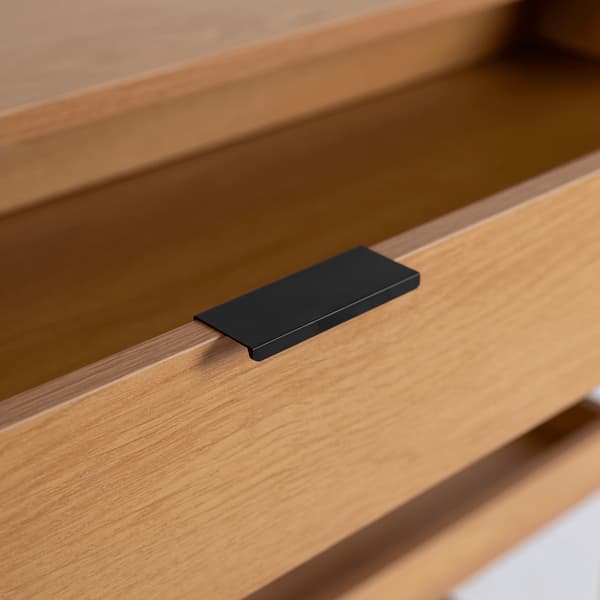 RUBY Hallkonsolbord 100 cm med hyllplan Ek/Svart Loft