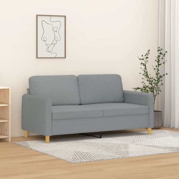 vidaXL 2-sitssoffa ljusgrå 140 cm tygklädsel
