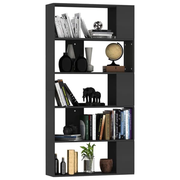 vidaXL reol/opdeler sort 80x24x159 cm spånplade