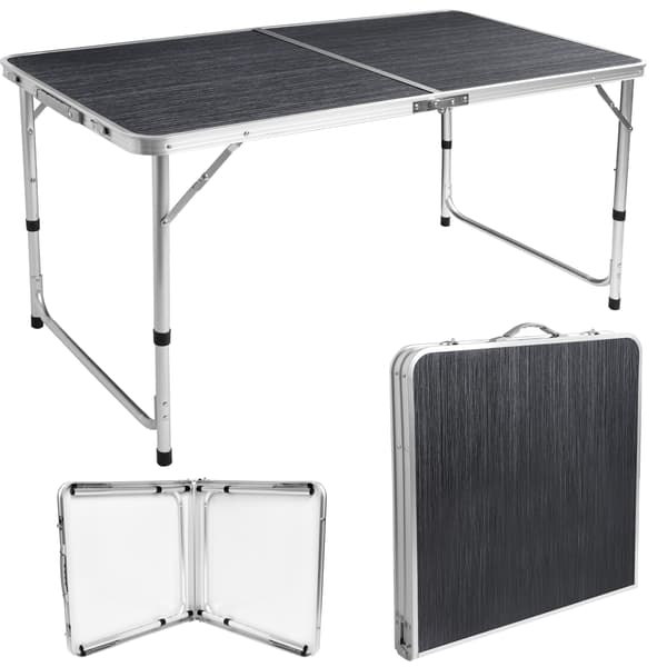 TRAMP campingsæt, foldbart, 120x60 cm, sort træ