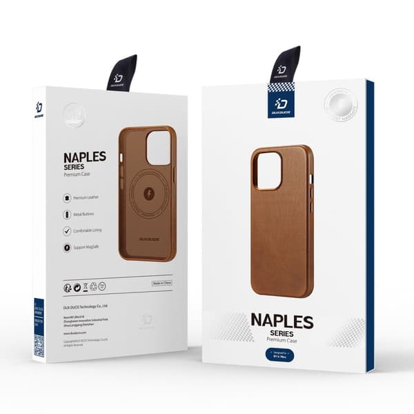 iPhone 14 Plus-skal, Dux Ducis Max-Naples med Magsafe, brunt