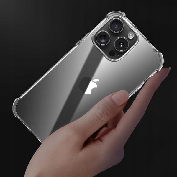 Etui til iPhone 15 Pro Max STØDBAR CLEAR Etui PLECKI + 9H Glas