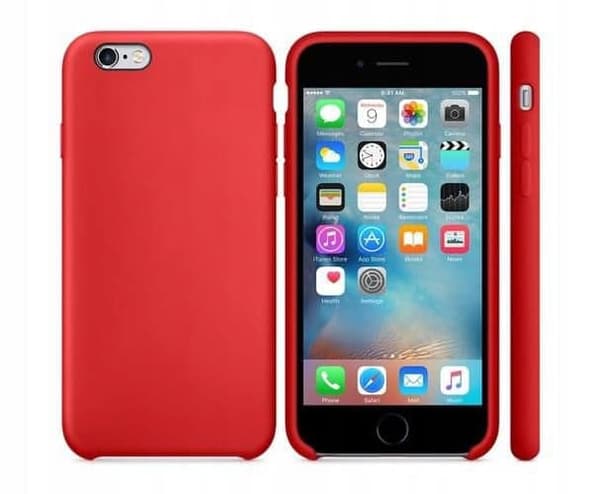 Rött skyddande silikonskal till iPhone 6