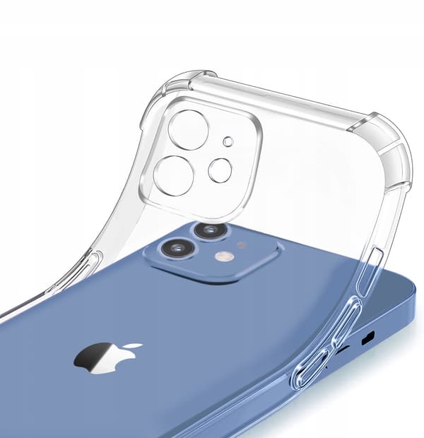 Etui til iPhone 12 Pro Max STØDMIDDELFRI KLAR ETUI MED ARMOR BAGSIDE + 9H GLAS