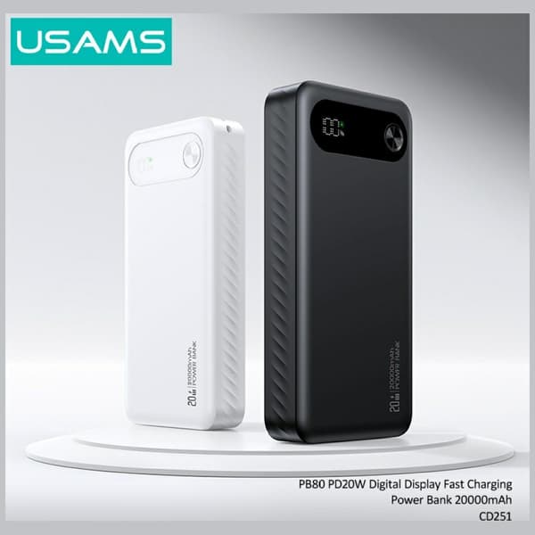 Powerbank USAMS PB80 PD20W 20000mAh sort