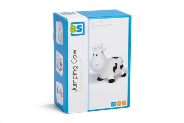 Svartvit hoppande gummiko BS