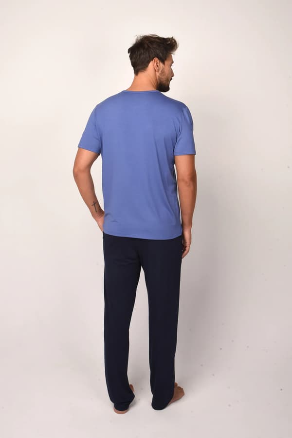 Dallas herrpyjamas kortärmad, långbyxor S