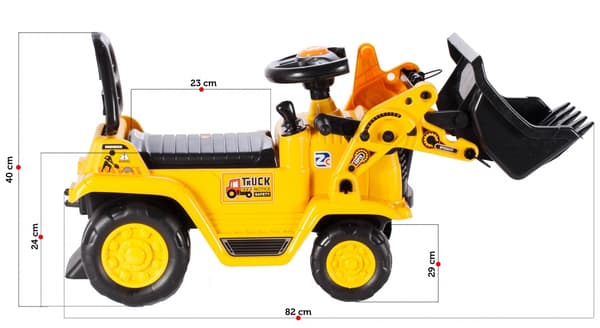 Ride-on bulldozer med potte