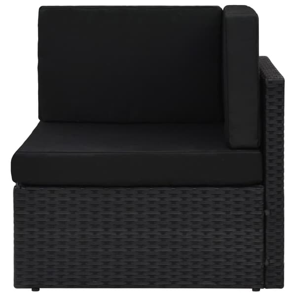 vidaXL modulær hjørnesæde, PE-rattan, sort
