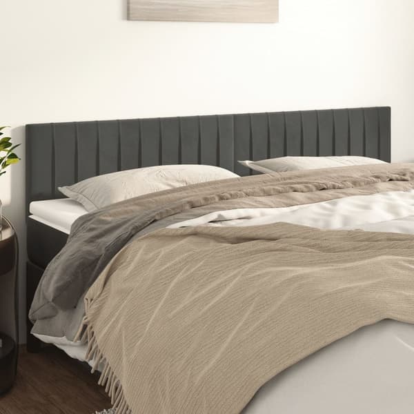 vidaXL Sänggavlar, set om 2, mörkgrå, 100x5x78/88cm, sammet