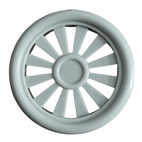 Ventilationsåbning til møbelskabe, diameter 40, solgrå, 10 stk.