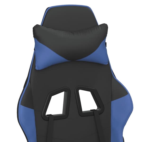 vidaXL massage-gamingstol, sort og blå, kunstlæder