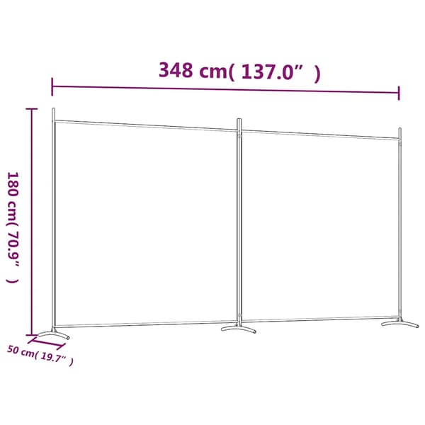 vidaXL 2-panelsskærm antracit 348 x 180 cm stof