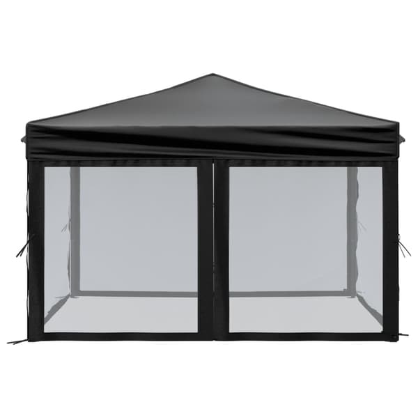 vidaXL foldbart festtelt med sider sort 3x3 m