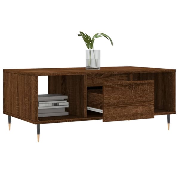 vidaXL sofabord brunt egetræ 90x50x36,5 cm