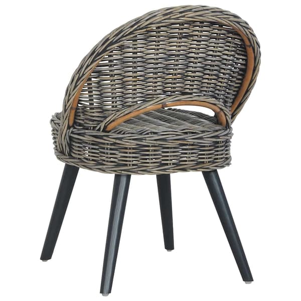vidaXL Kubu rattan lænestol, sort