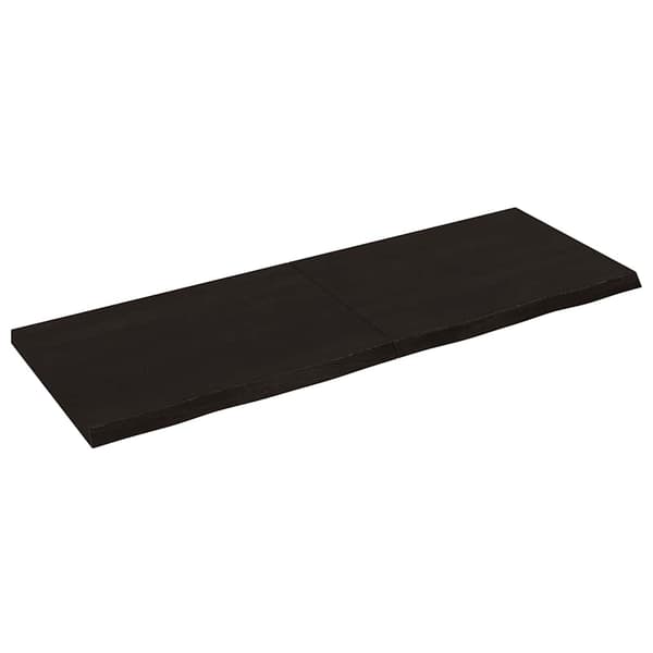 vidaXL hylde mørkebrun 140x50x(2-4) cm egetræsfinish