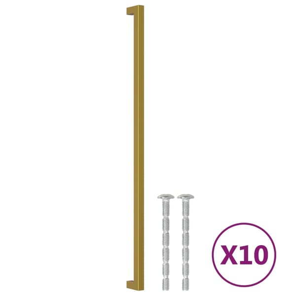 vidaXL skabsgreb, 10 stk., guld, 480 mm, rustfrit stål
