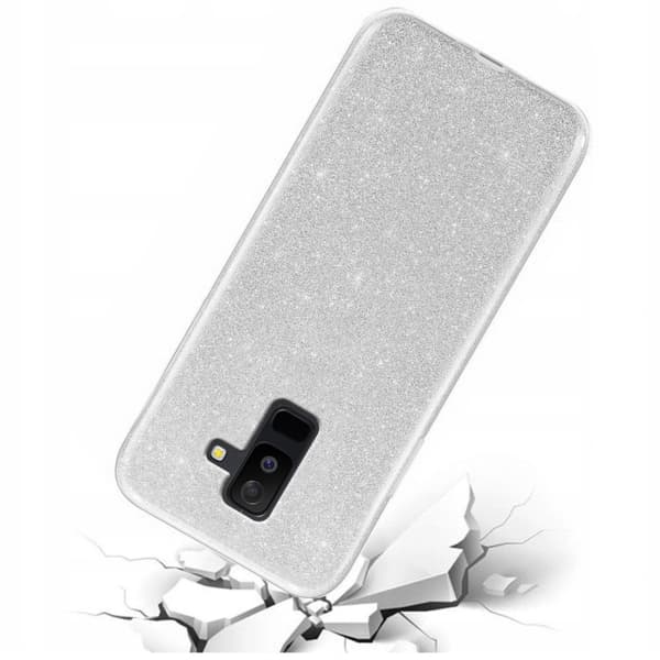 Glitteretui til Samsung Galaxy A6+ Plus 2018, Sølv