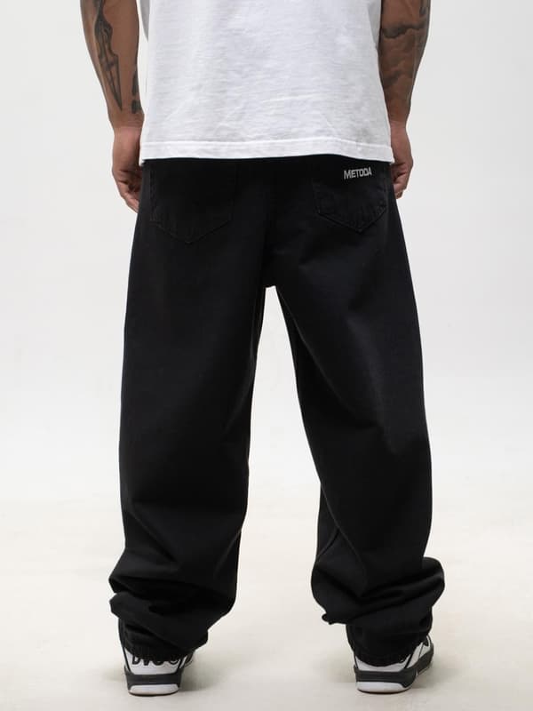 Brede Baggy Jeans til Herrer Sorte Method Sport Name XL