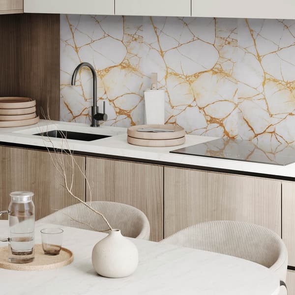 Selvklæbende vinyltrykt panel 120x60 cm elegant marmormønster