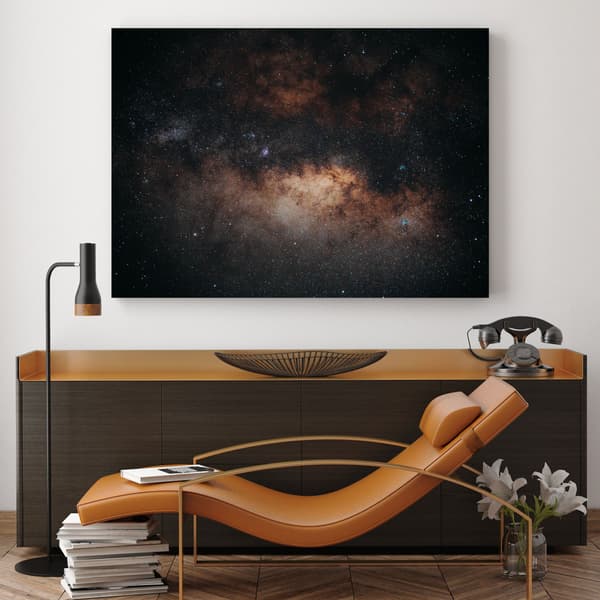 Lærredstryk Rumgalakse Stjerner 80x40 cm
