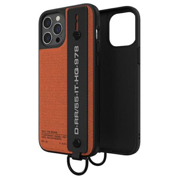 Diesel Handstrap Cover Utility Twill til iPhone 12 Pro Max Sort og Orange