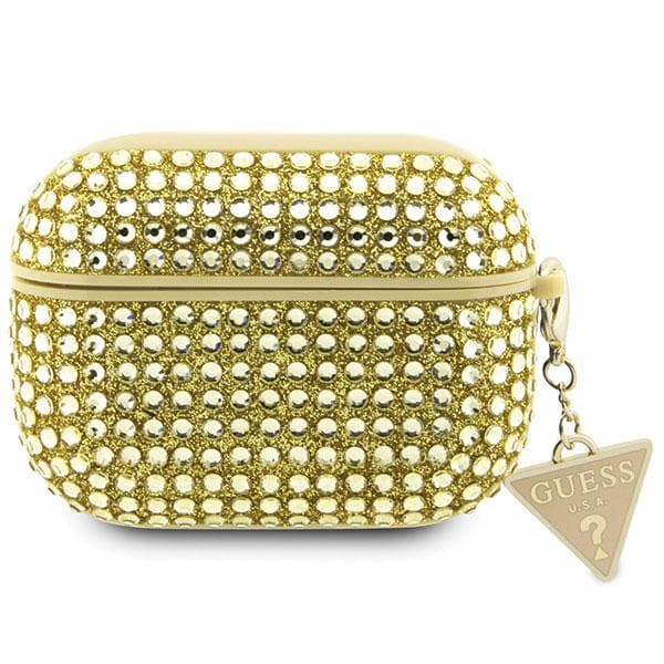 Guess Rhinestone Triangle Charm-etui til AirPods Pro, guld
