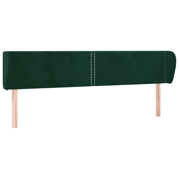 vidaXL Vingad sänggavel mörkgrön 203x23x78/88 cm sammet