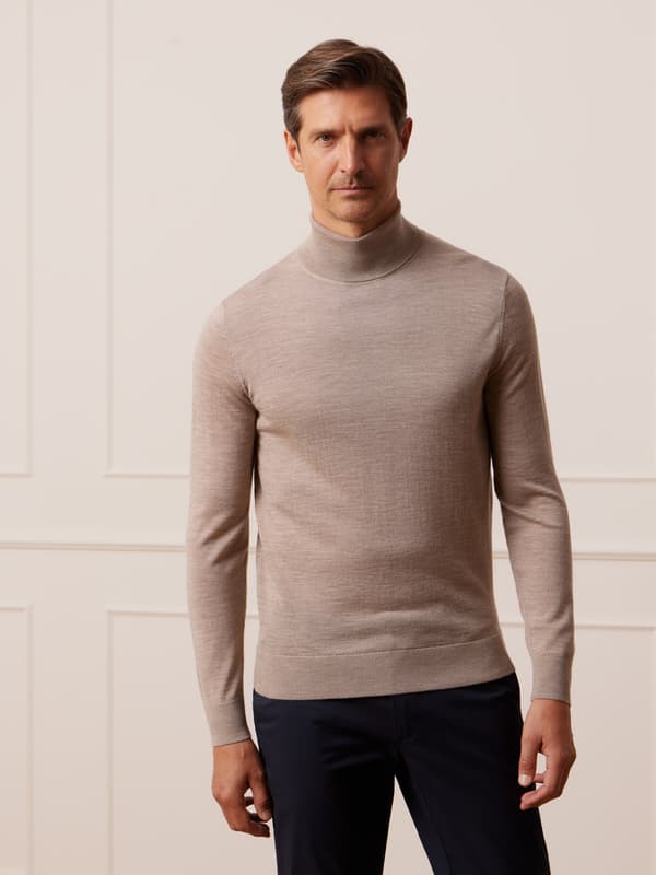 BEIGE PULLT HALS AKRON XXXL