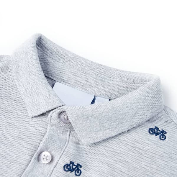 Børnepoloshirt, gråmeleret, 116