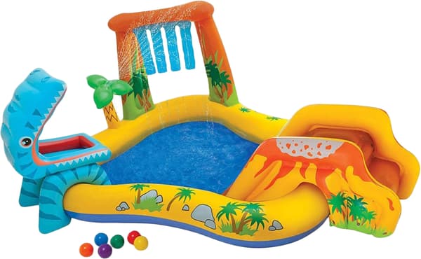 Intex Uppblåsbar Pool Dinosaurier 249 x 191 cm 57444