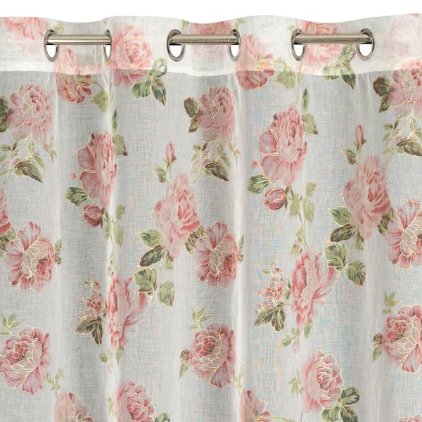 MELA gardin 140x250 cm lyserøde blomster