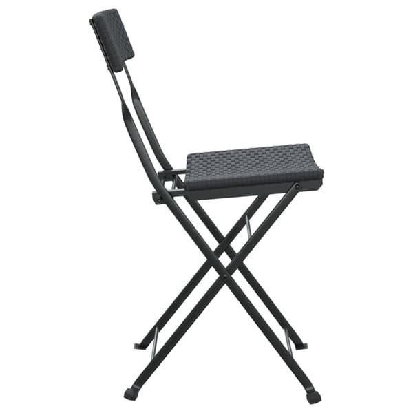 vidaXL foldbare bistrostole, sæt med 4, sort, polyrattan og stål