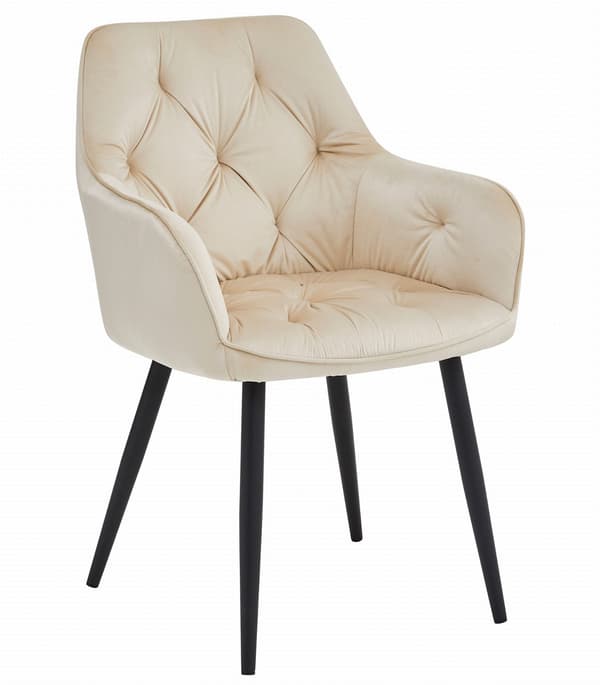 JORK tuoli - beige sametti / mustat jalat x 2