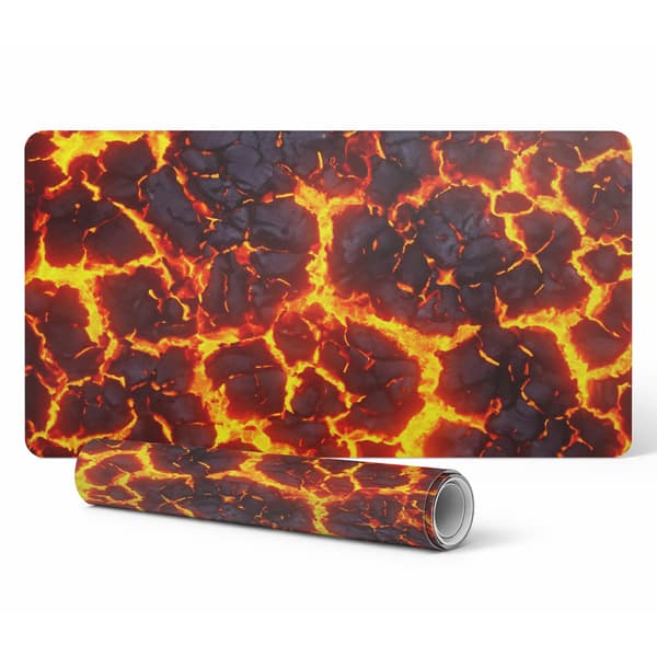 Glødende lava antiglid skrivebordsmåtte 90x45 cm