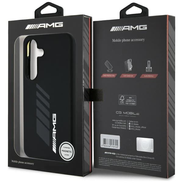 AMG Oversize Rhombs MagSafe-cover til Samsung Galaxy S25, sort