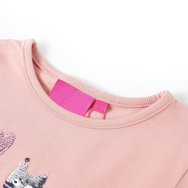 Børne langærmet T-shirt, lyserød, 128