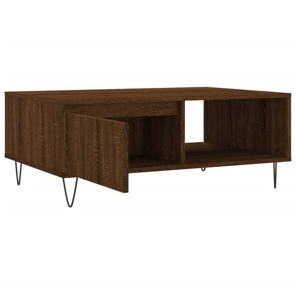 vidaXL sofabord, brunt egetræ, 90x60x35cm, træbaseret materiale