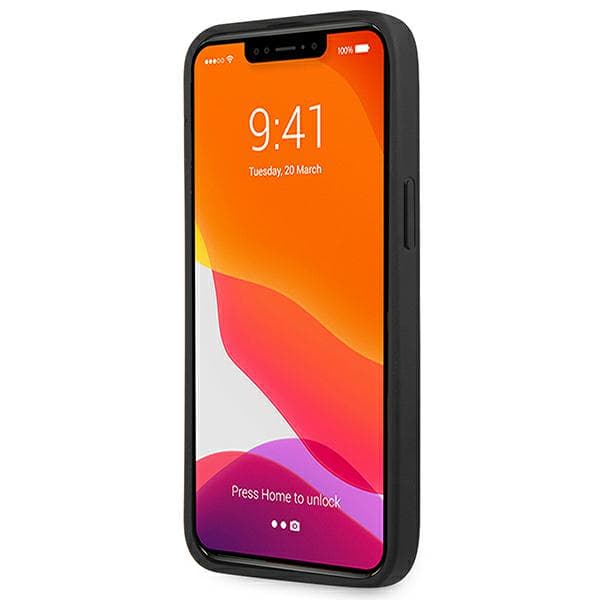 AMG Læder Varmpræget Etui til iPhone 14 Pro Max, Sort