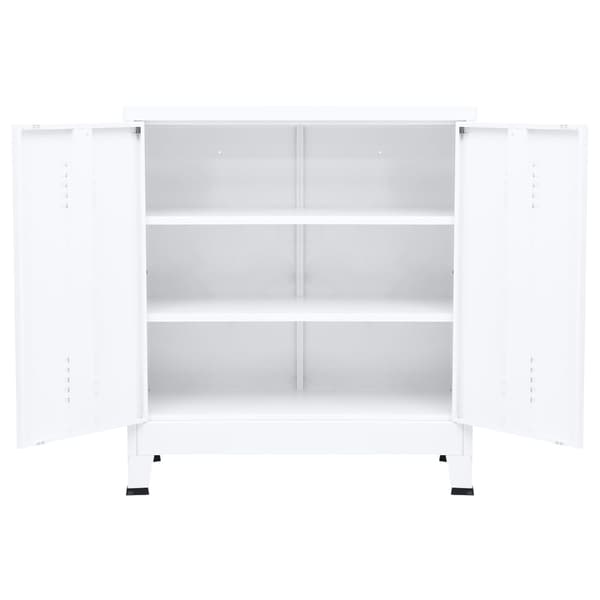 vidaXL Industriskåp vit 90x40x100 cm stål