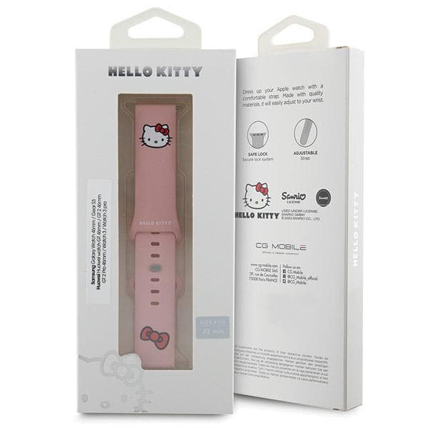 Hello Kitty Silikon Kitty Huvud Universalrem 22mm, Rosa