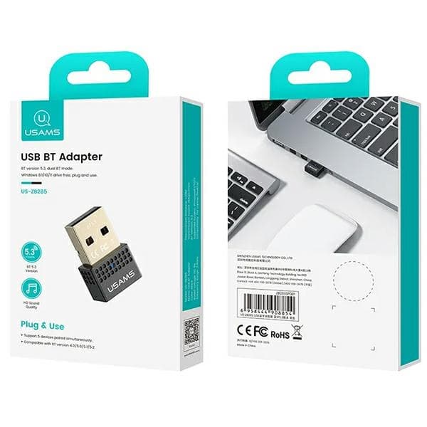 USAMS Bluetooth USB-adapter sort/sort ZB285SPQ01 (US-ZB285)