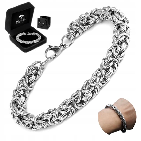TYK Sølv Diamantarmbånd til Herrer Royal 8mm Rund + GRATIS