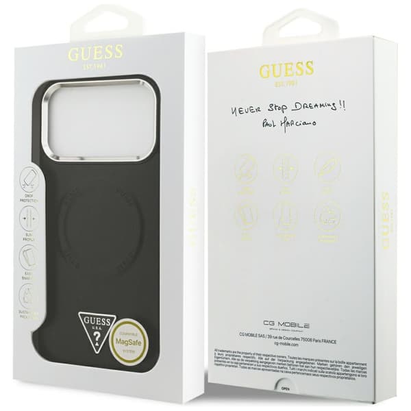 Guess Triangle Logo MagSafe -suojakuori iPhone 17 Prolle, musta