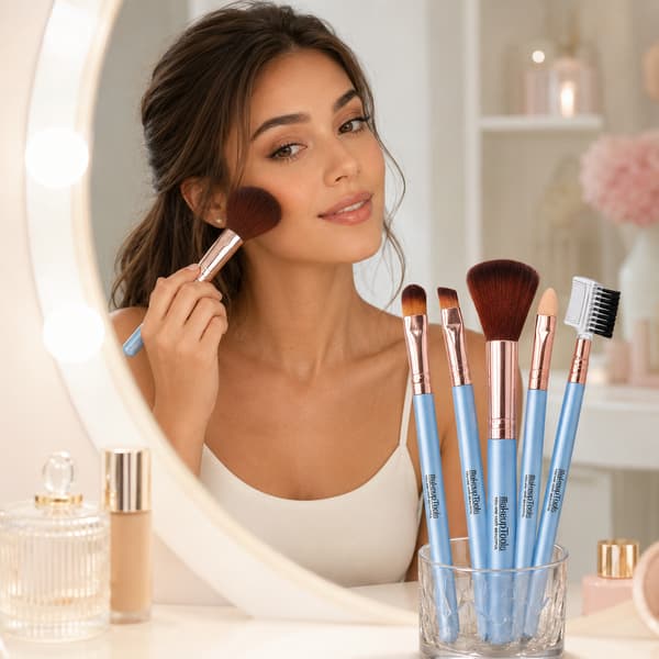 PROFESSIONELT SÆT MED KOSMETISKE MAKEUPPENSLER