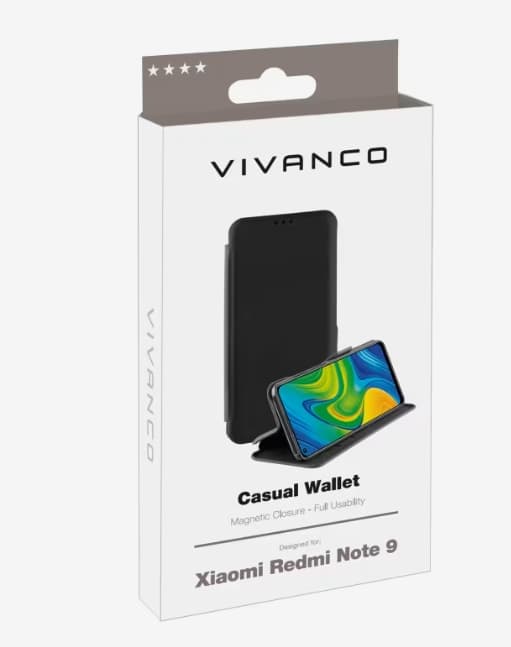 Vivanco suojakuori Xiaomi Redmi Note 9:lle, musta
