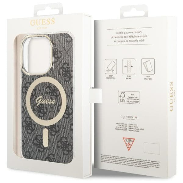 Guess IML 4G MagSafe-etui til iPhone 14 Pro, sort