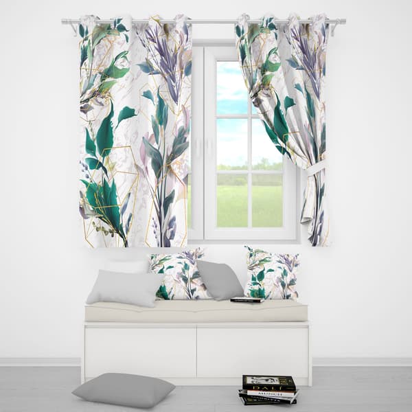 Gardin med snørehuller print 109